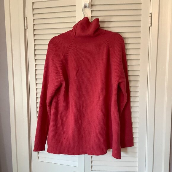 Sundance sweater large turtleneck ribbed pink lambswool cowlneck - Picture 6 of 8